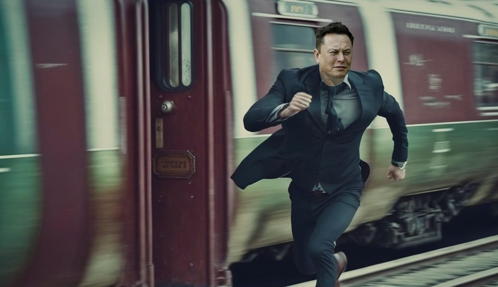 Elon running after the AI train