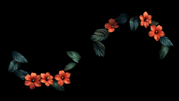 Teh Boocle ecologo mixed whoth flowers and leaves