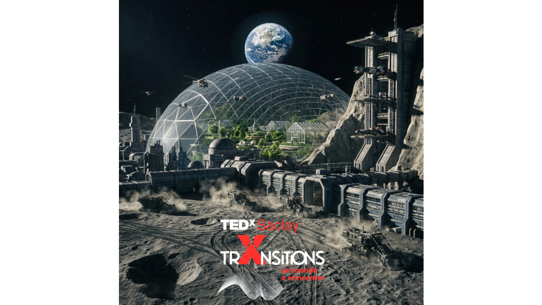 Vision of a future inhabited Moon with domes and atmosphere