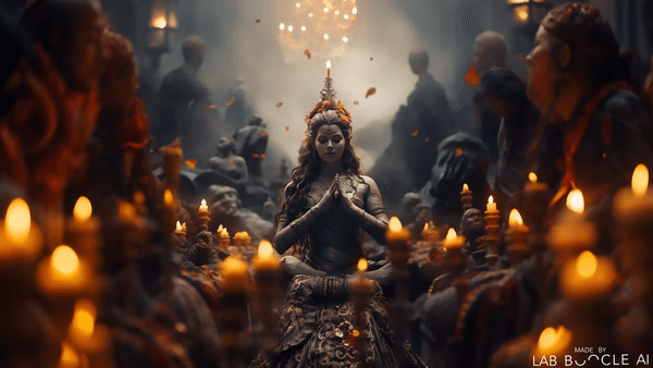 Une statue de la Deesse Mère en cinemagraph.